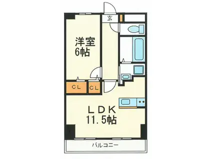 プランドールナカムラ(1LDK/2階)の間取り写真