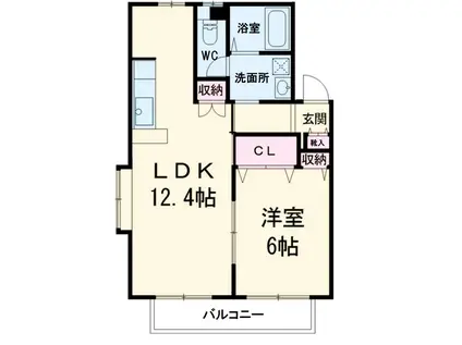 カルマーレⅠ(1LDK/2階)の間取り写真