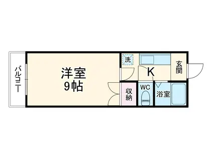 コーポドリーム(1K/4階)の間取り写真