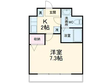 ライラック(1K/1階)の間取り写真