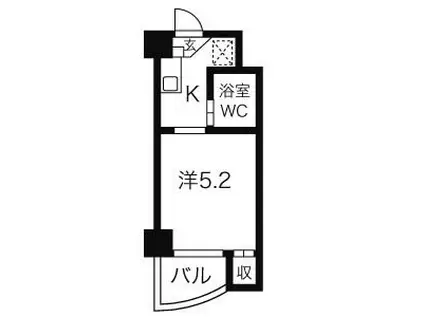 露橋ロイヤルハイツ2(1K/2階)の間取り写真