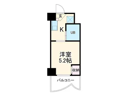 露橋ロイヤルハイツ2(1K/4階)の間取り写真