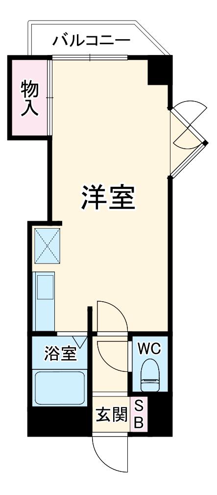 メゾンアサヒ1(1DK/4階)の間取り写真