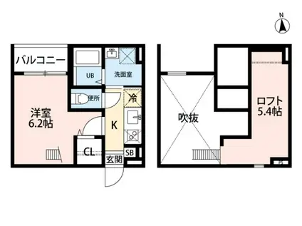 ブルームヒル花塚(1K/1階)の間取り写真