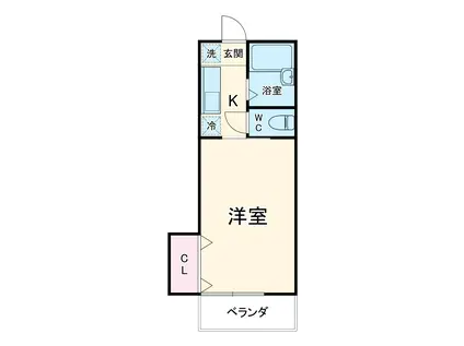 ブルーエイト(1K/2階)の間取り写真