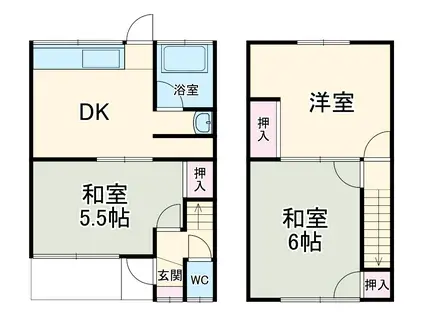 土野町貸家(3DK)の間取り写真