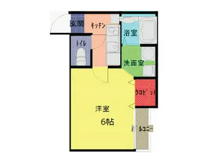 アークプレイス大和田Ⅱ(1K/2階)の間取り写真