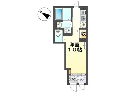 メゾン ド マロン(ワンルーム/1階)の間取り写真