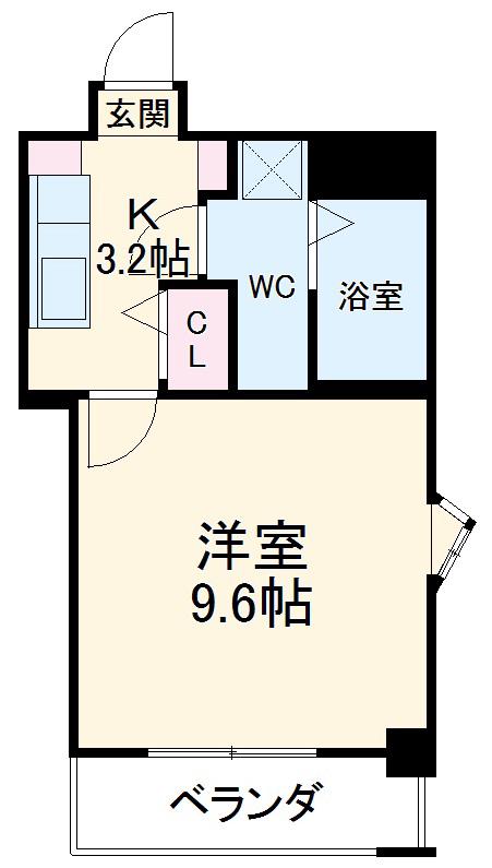 大竹南ビル(1K/6階)の間取り写真