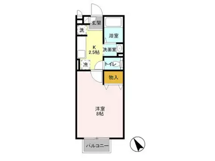 マ・メゾンASUKAⅡ(1K/2階)の間取り写真