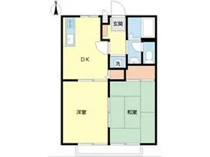 ASハイツ(2DK/2階)の間取り写真