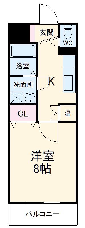 アラニⅡ(1K/2階)の間取り写真