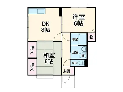 メルベーユ(2DK/1階)の間取り写真