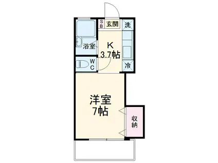 エクセレント(1K/1階)の間取り写真