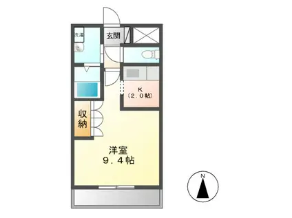 DANDELION 2 (1K/2階)の間取り写真