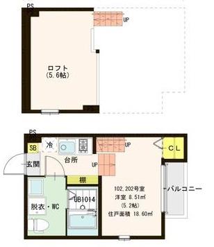 ハーモニーテラス広住町(1K/1階)の間取り写真
