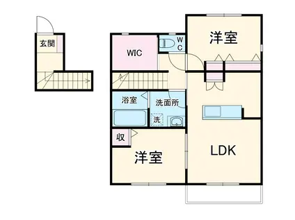 ブルーム萱津(2LDK/2階)の間取り写真