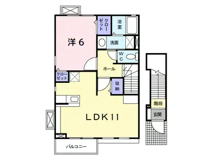 グランデ ニケ Ⅱ(1LDK/2階)の間取り写真