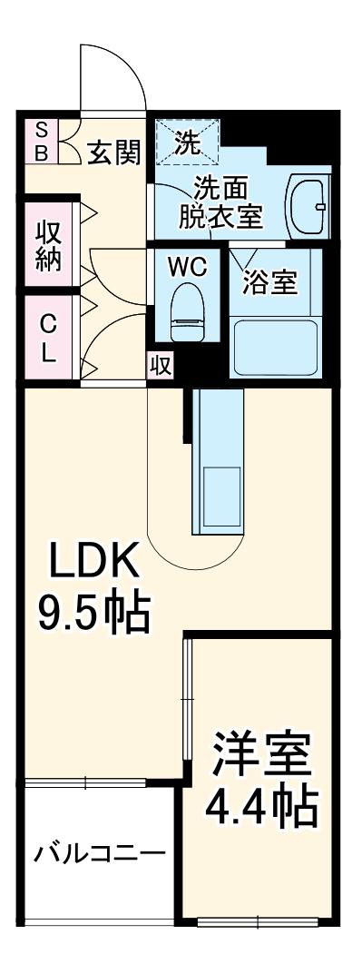 クオーレトラストⅢ(1LDK/3階)の間取り写真