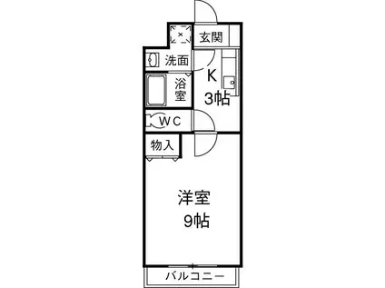 MYUⅡ(1K/4階)の間取り写真