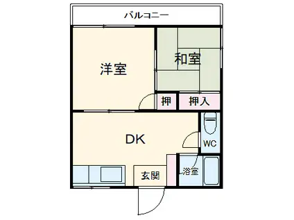 もり荘(2DK/2階)の間取り写真