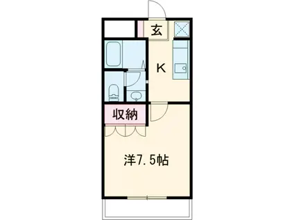 オークステージ(1K/2階)の間取り写真