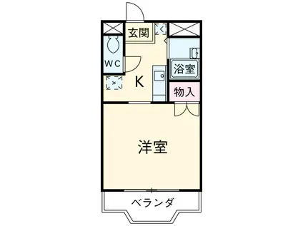 ベルメゾン錦(1K/2階)の間取り写真