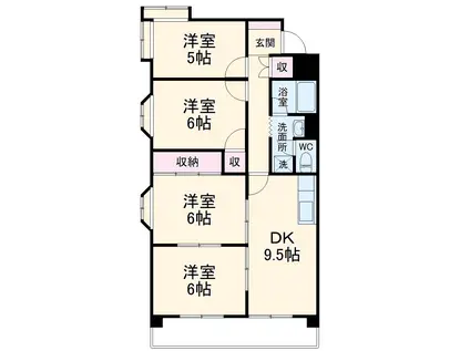 ファミール朝日(4LDK/7階)の間取り写真