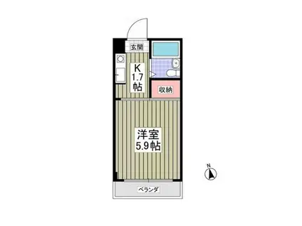 シャトール田口戸塚Ⅱ棟(1K/3階)の間取り写真