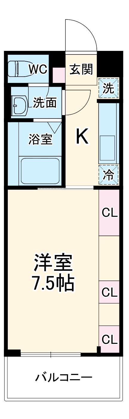 リブリ・尾頭橋T84(1K/1階)の間取り写真