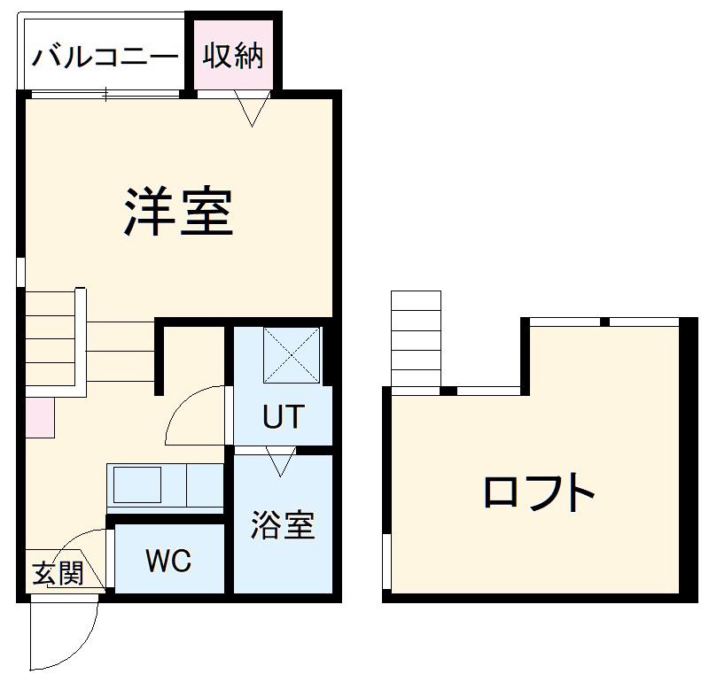STAGE八熊(1K/1階)の間取り写真