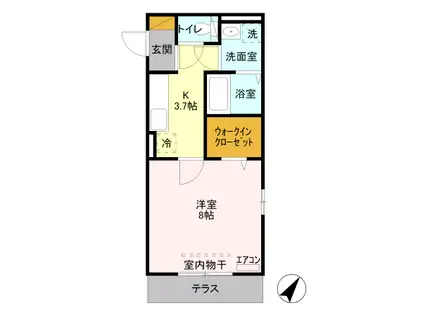 メゾンベール(1K/1階)の間取り写真