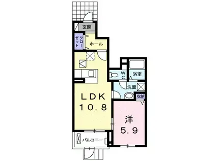 エスポワール井内Ⅱ(1LDK/1階)の間取り写真