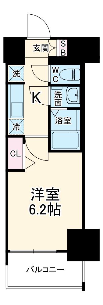 プレサンスNAGOYAシティオ(1K/3階)の間取り写真