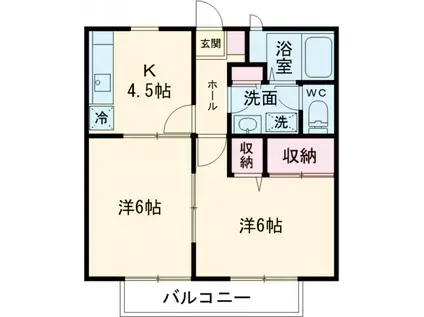 マグノリア(2K/1階)の間取り写真