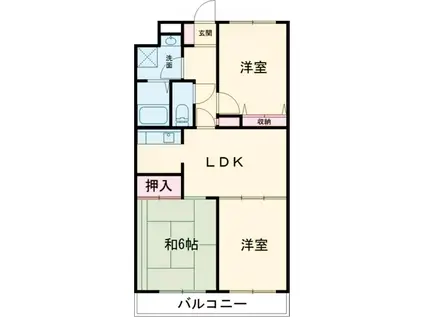 アビタシオン思水(3LDK/2階)の間取り写真