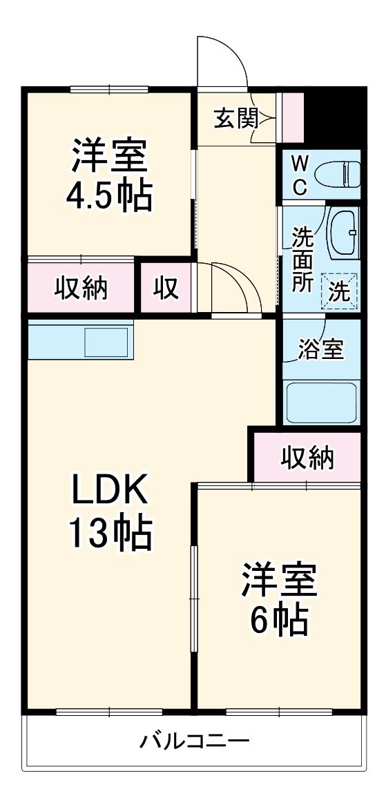 渋谷コート3号館(2LDK/7階)の間取り写真
