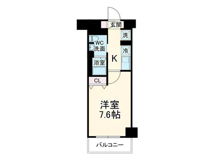 バージュアル浦和イースト(1K/3階)の間取り写真