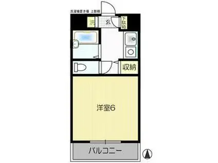 ロイヤルコート(1K/4階)の間取り写真