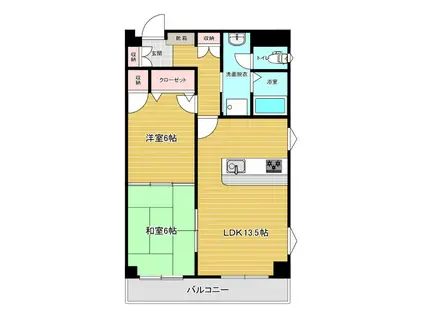 リファレンス大宮(2LDK/3階)の間取り写真