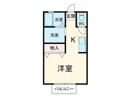 メゾンボザールⅡ(1K/2階)の間取り写真