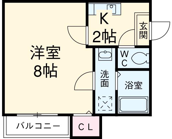 クレフラスト新守山南(1K/2階)の間取り写真