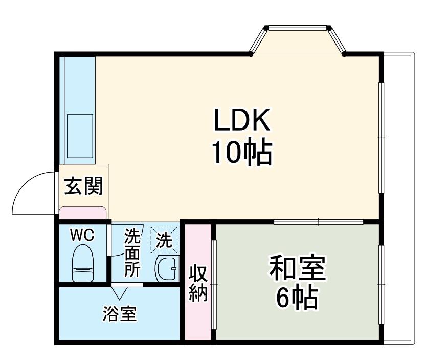 クレスト丸子(1LDK/2階)の間取り写真