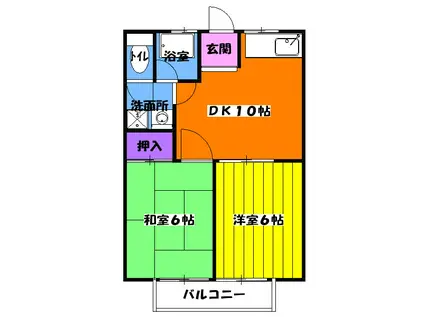 日神コーポ(2DK/1階)の間取り写真