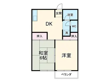 メゾンセラータナリタ(2DK/2階)の間取り写真