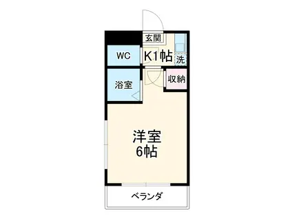 ラ・シャンブル(1K/1階)の間取り写真