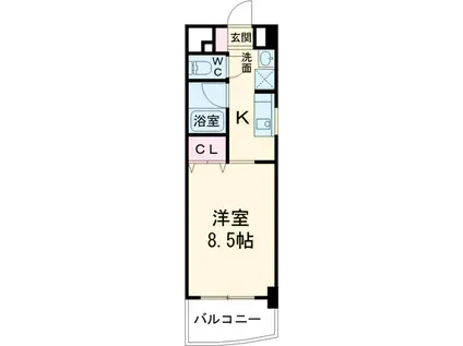 けやき通(1K/8階)の間取り写真