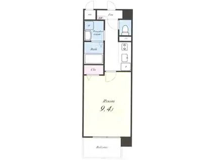 ヴィラプランタン(1K/3階)の間取り写真