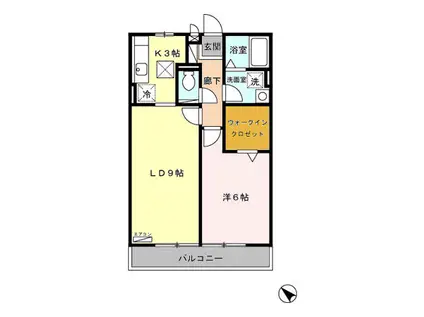 リヴェール・エスト(1LDK/1階)の間取り写真