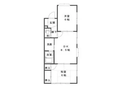 ハイツ野村(2LDK/2階)の間取り写真